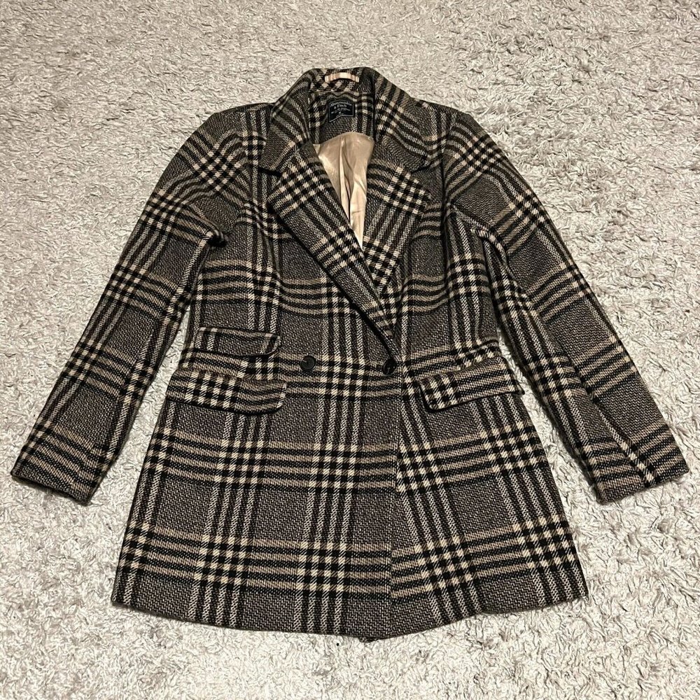 Abercrombie & Fitch Plaid Blazer - Black and Tan